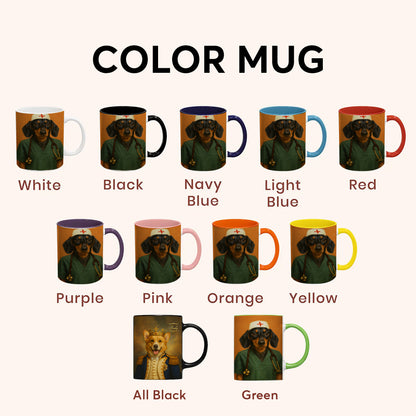 Custom Photo Nurse Dog Mug Gift For Dog Lovers
