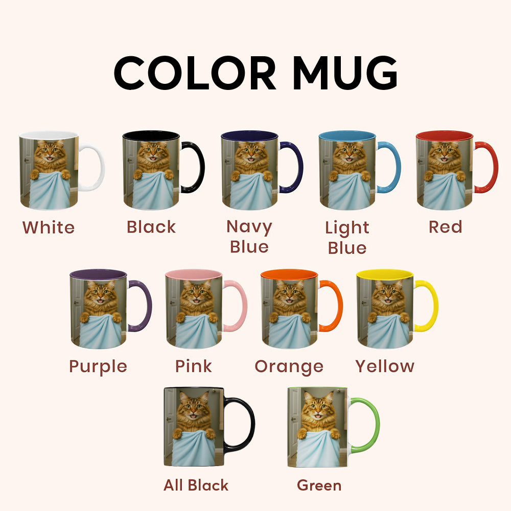 Custom Cat Photo In Bathroom Mug Cat Lover Gifts