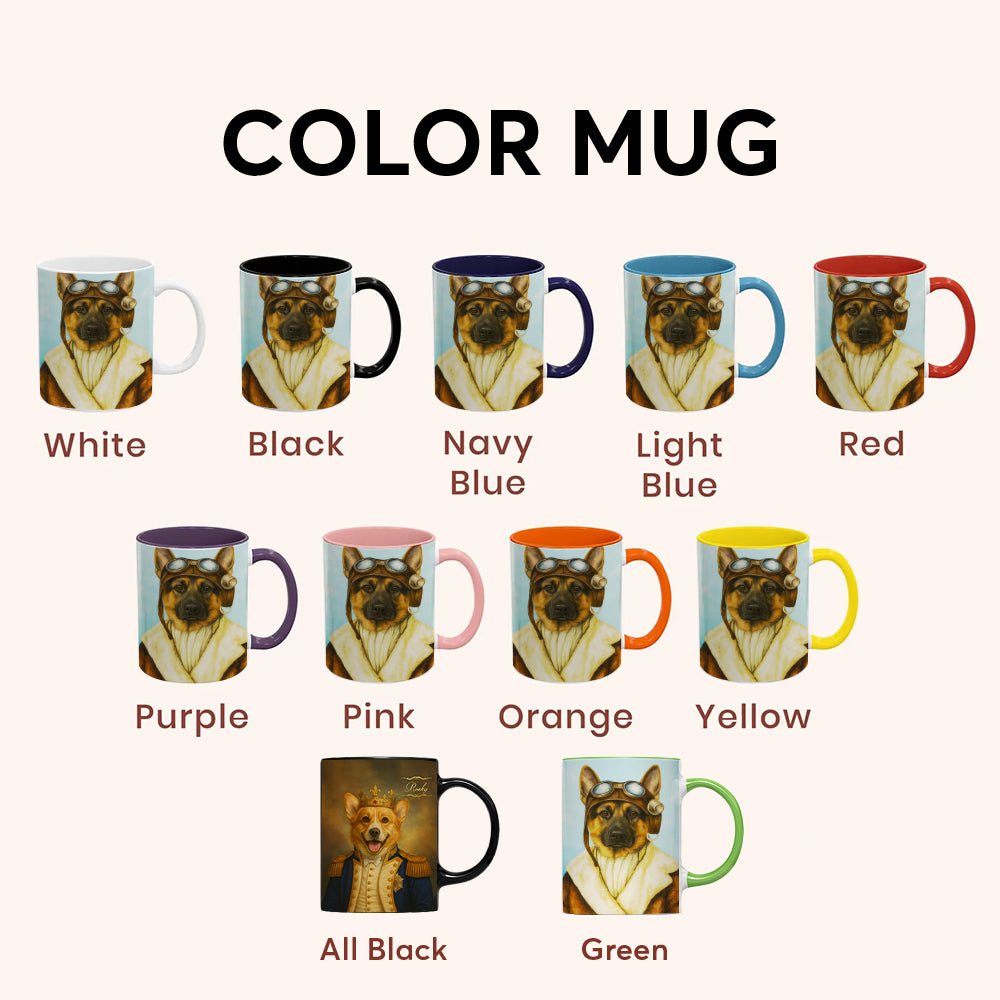 Custom Photo Portrait Pilot Mug Gift For Dog Lovers
