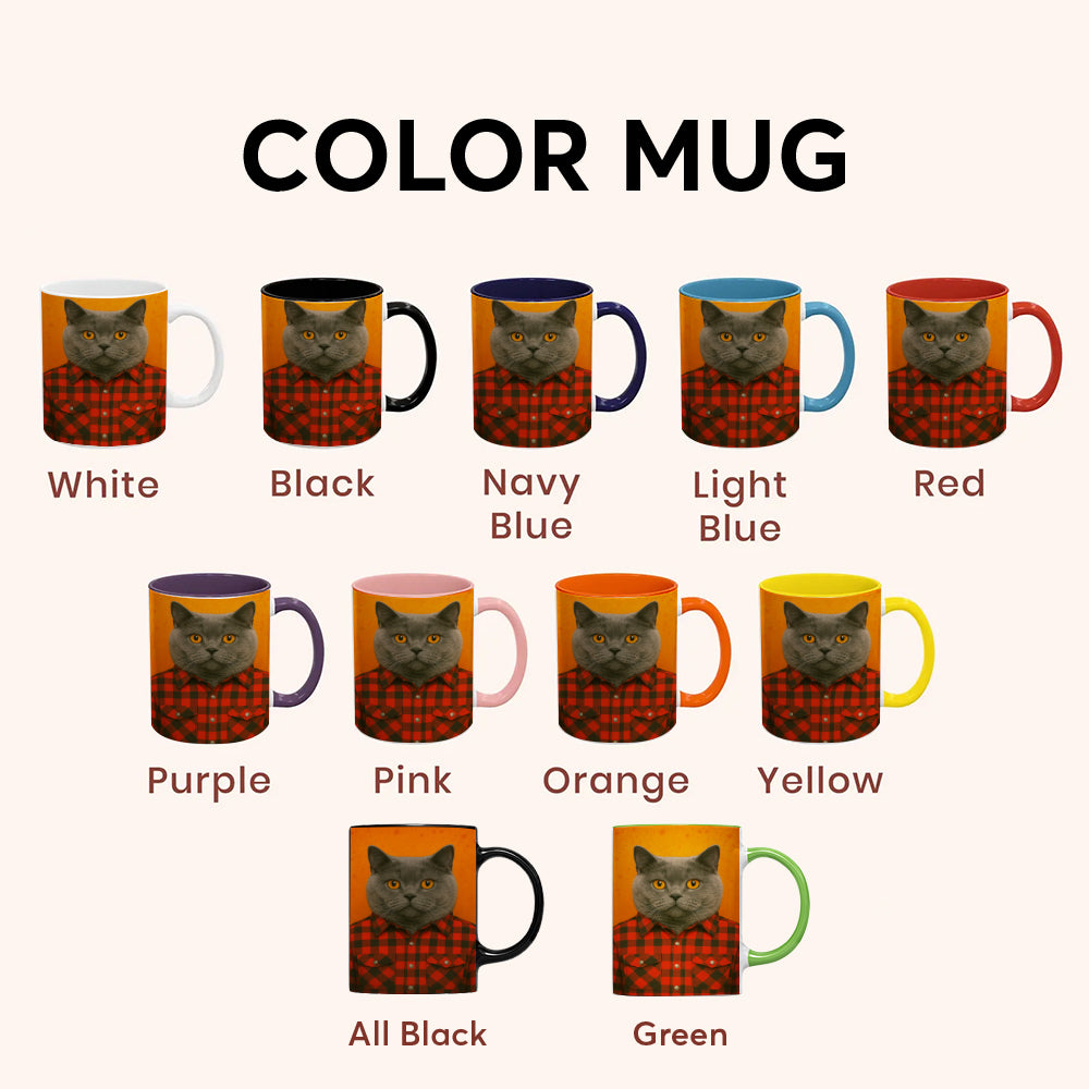 Custom Photo Cat In Red Shirt MugGift For Cat Lovers