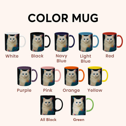Custom Cat Pet Portrait Contemporary Mug