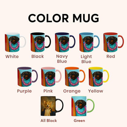 Custom Photo Surfer Dog Mug Gift For Dog Lovers