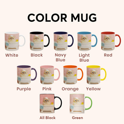 Custom Photo Cat In Bath Mug Gift For Cat Lovers