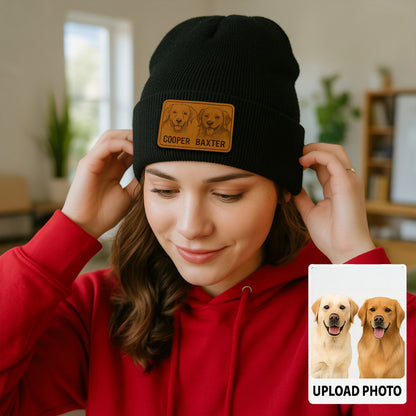 Custom Dog Face Beanie Hat – Personalized Pet Knit Winter Hat, Unique Gift for Pet Lovers TH99B09