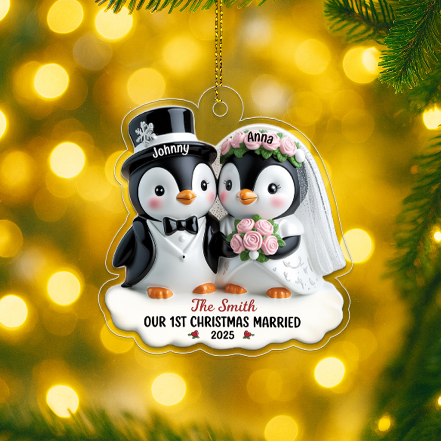 Custom Wedding Penguin Couple