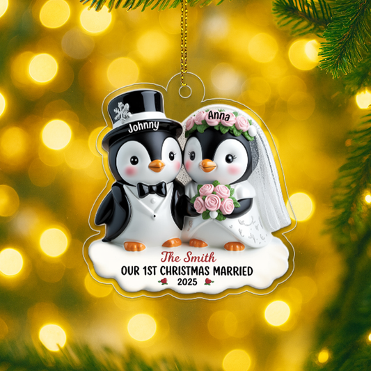 Custom Wedding Penguin Couple