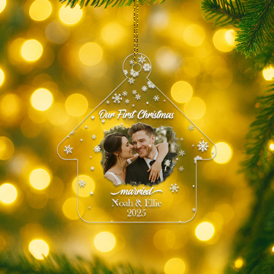 Custom Photo And Name Bride And Groom Married