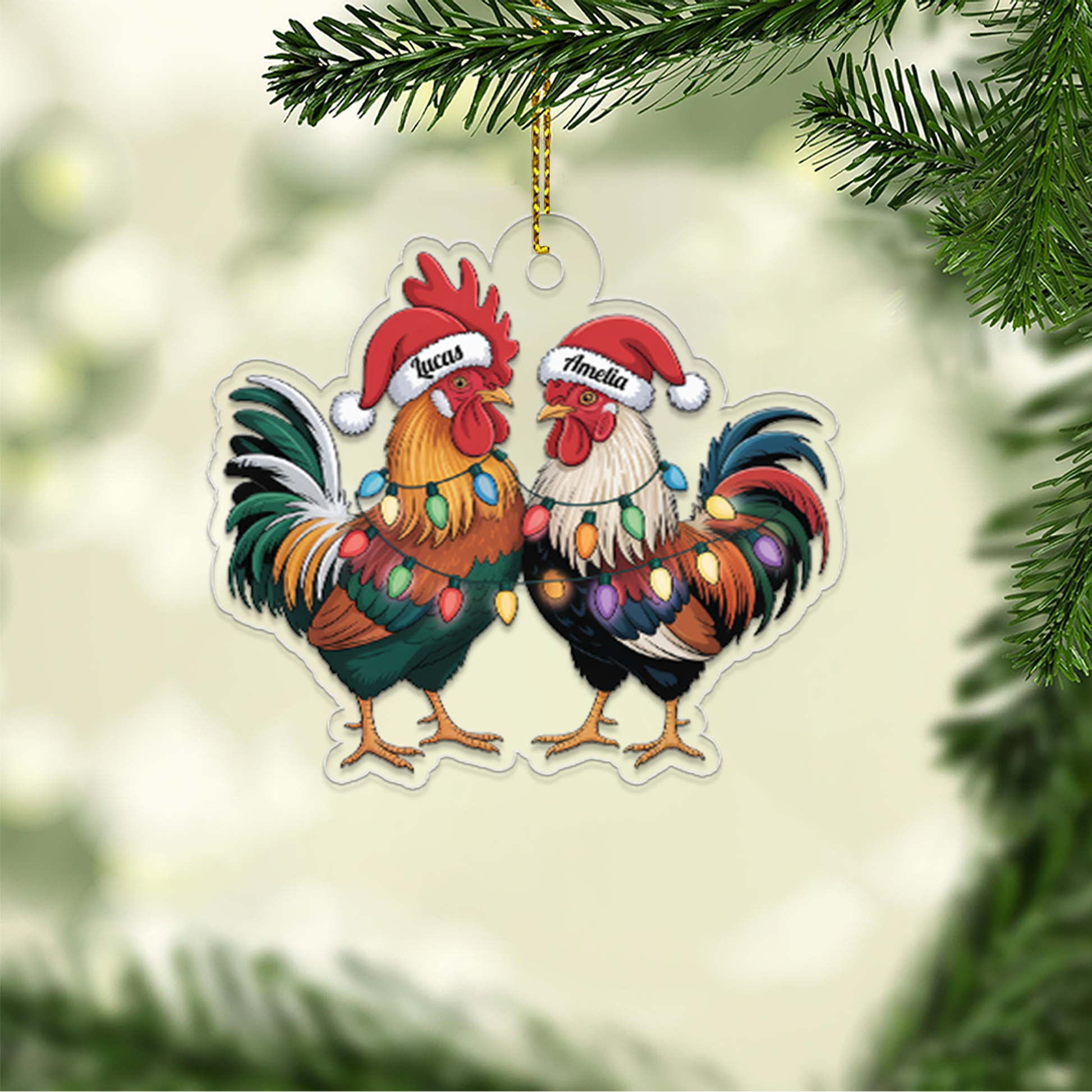 Custom Name Chicken Farm Couple