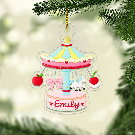 Personalized Baby Carousel Ornament, Christmas Decor, Baby's First Christmas Ornament, First Christmas Gift, Carousel Ornament