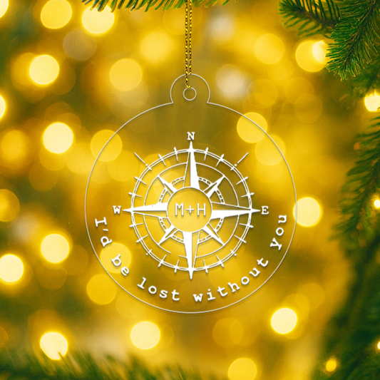 Custom Name Couple Compass Design