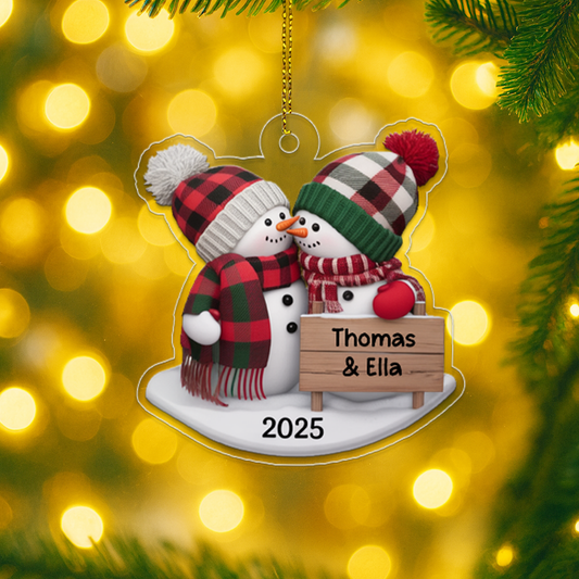 Custom Name Snow Couple