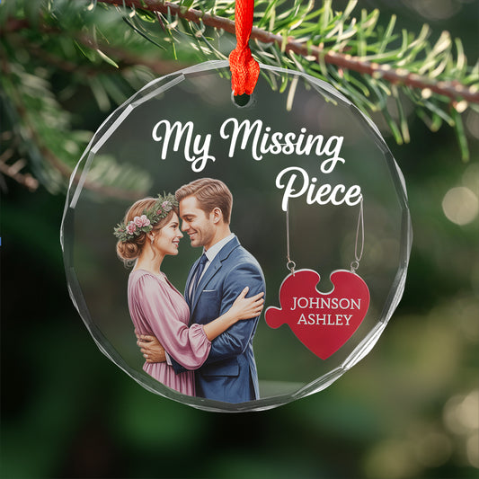 My Missing Piece Christmas Couple Hugging Kissing