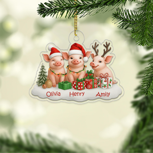Custom Name Xmas Pig Animal Lover
