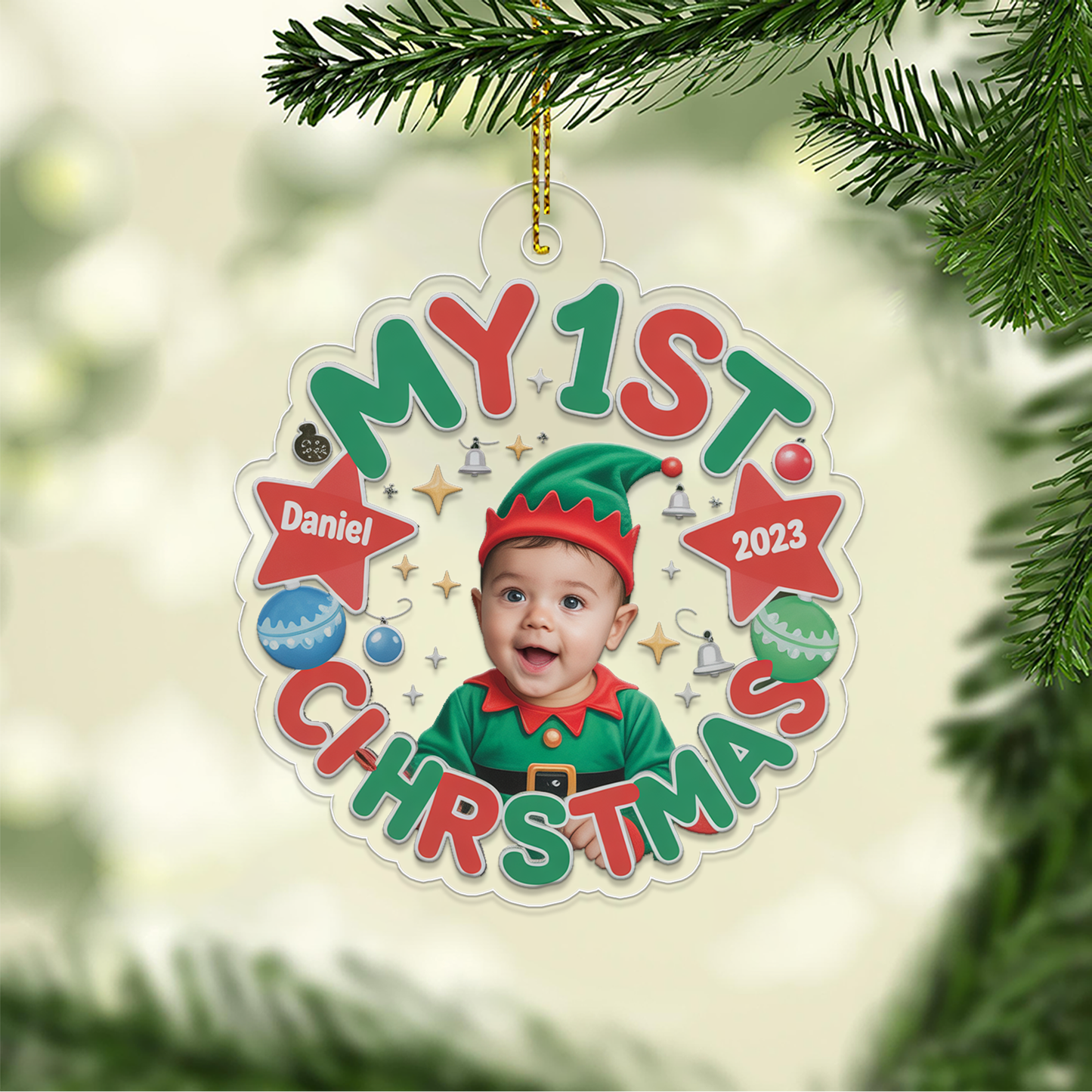 Custom Photo My First Christmas