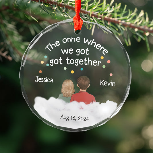 The One Where We Got Married - Personalized Circle Glass Ornament