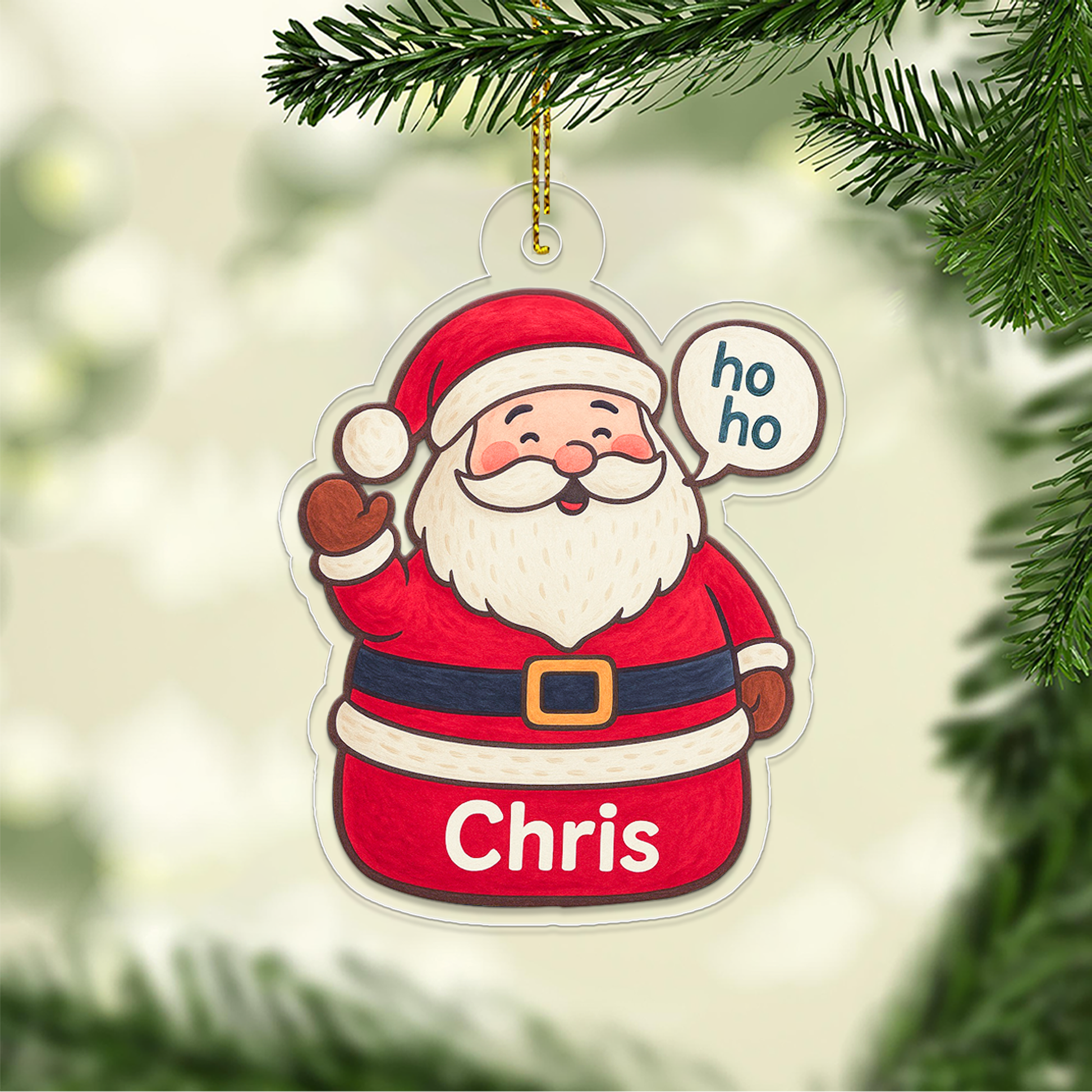 Personalized Santa Claus Christmas Ornament, Personalized Santa Ornament, Merry Christmas Decor, Perfect Holiday Gift