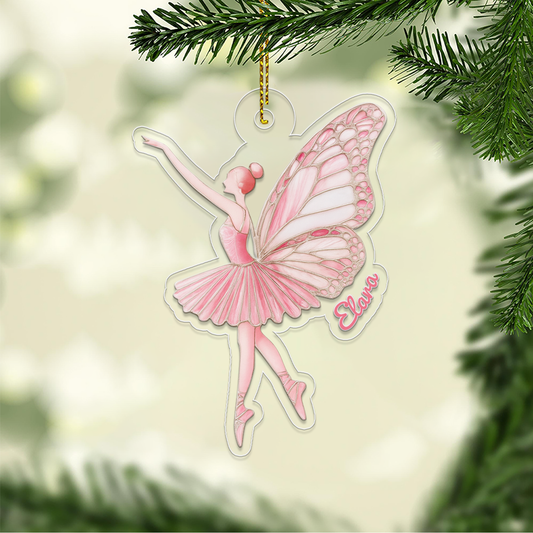 Custom Name Ballet Dancer Butterfly