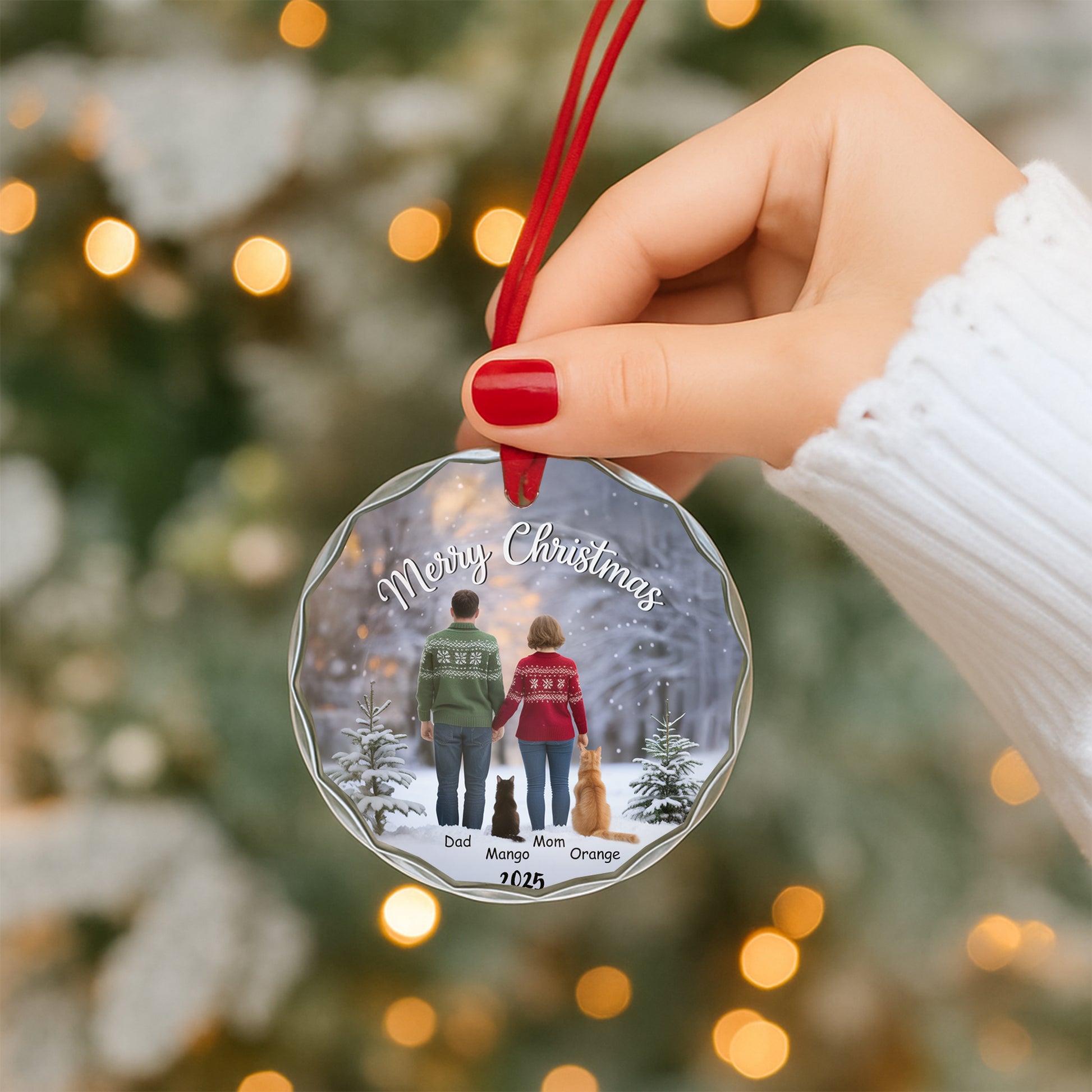 Personalize Family Christmas Ornament