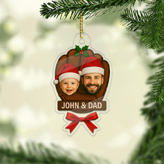 Custom Photo Baseball Glove Ornament, Personalized Baby Baseball Keepsake, Baseball Gift, Custom Photo Gift, Christmas Gifts