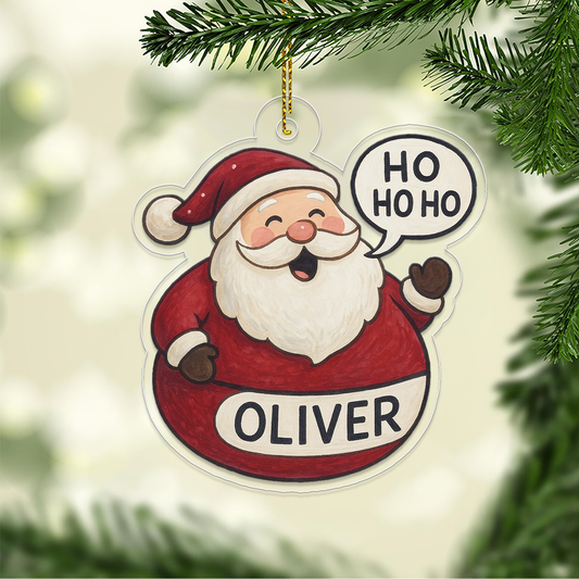 Personalized Santa Claus Ho Ho Ho Christmas Ornament, Personalized Santa Ornament, Merry Christmas Decor, Perfect Holiday Gift