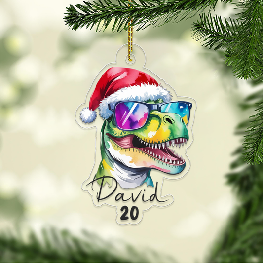 Custom Name Christmas Dinosaur