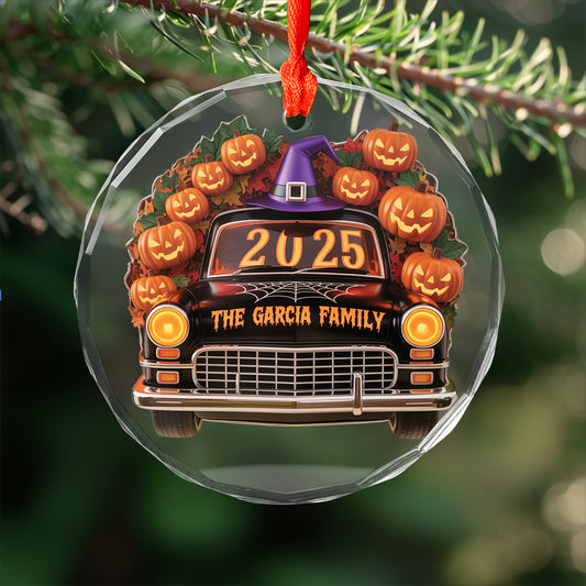 A Spooky Ride With Your Family Names, Personalized Ornament2