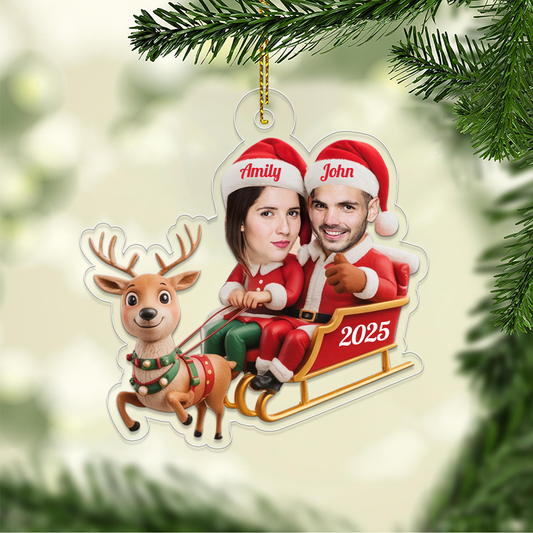 Custom Photo Couple Reindeer