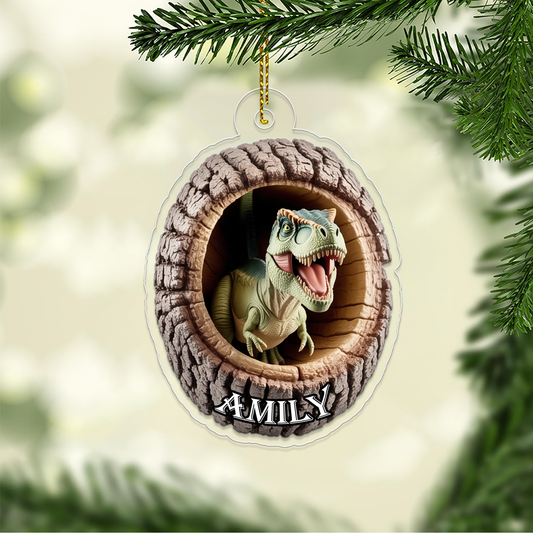 Personalized Christmas Dinosaur - Custom Name Dinosaur Dinosaur Car