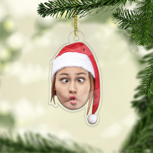 Custom Photo Face Ornament, Funny Christmas Ornament, Custom Face Picture Ornament, Christmas Tree Decor, Personalized Face Picture Ornament