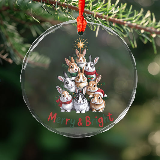 Bunny Xmas Glass Ornament3
