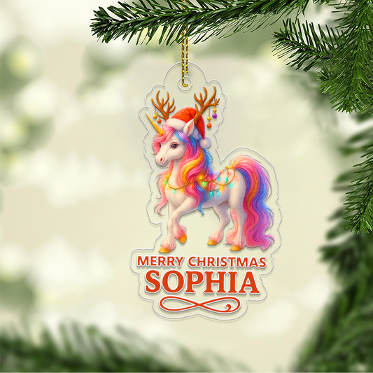 Custom Name Unicorn Merry Christmas