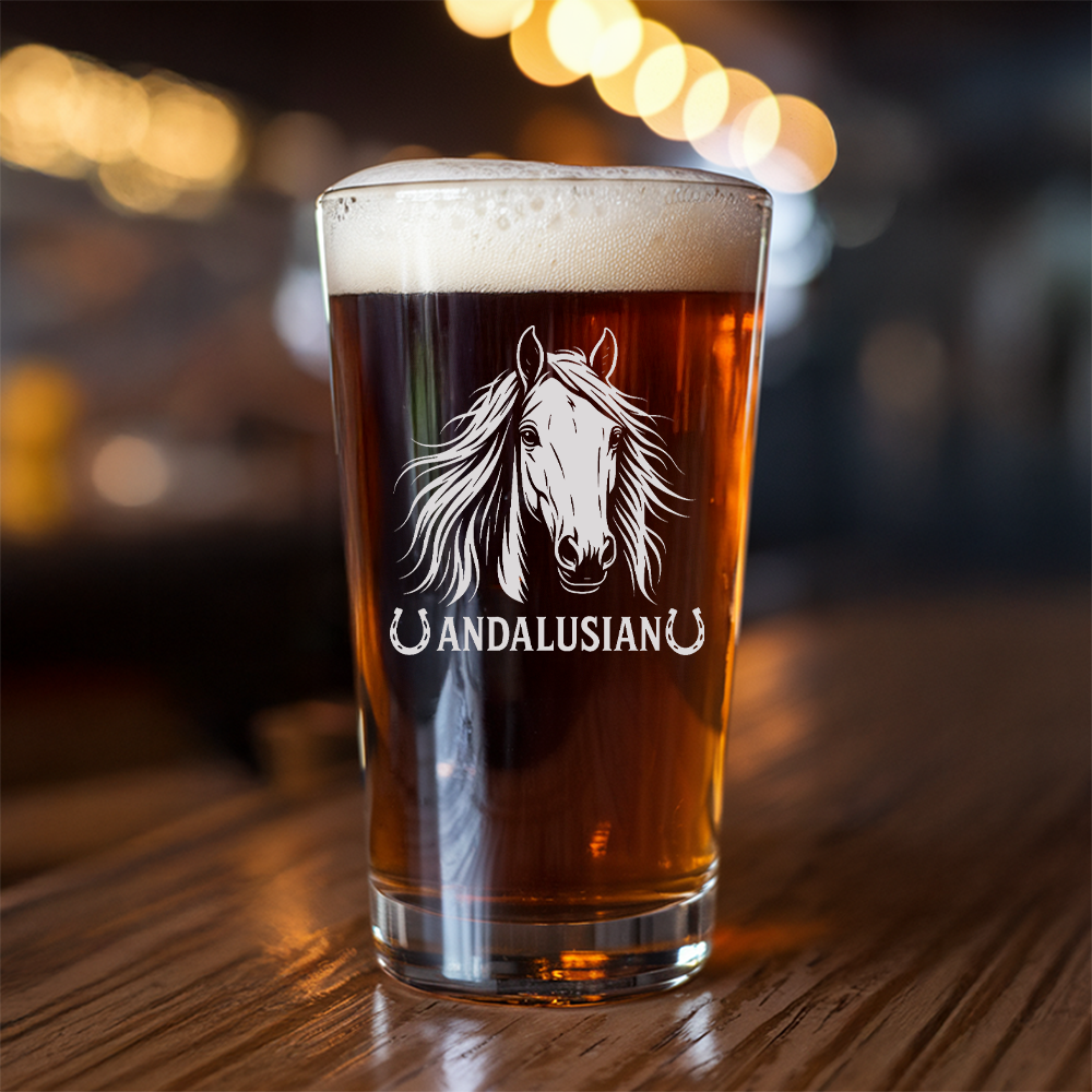 Custom Photo Horse Pint Glass – Unique Gift for Equestrians and Horse Owners THUC99H02