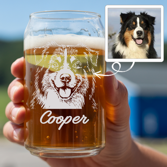 Custom Photo Dog Beer Can Glass | Personalized Gift for Pet Owners | Gift For Pet Lover TNNGL27