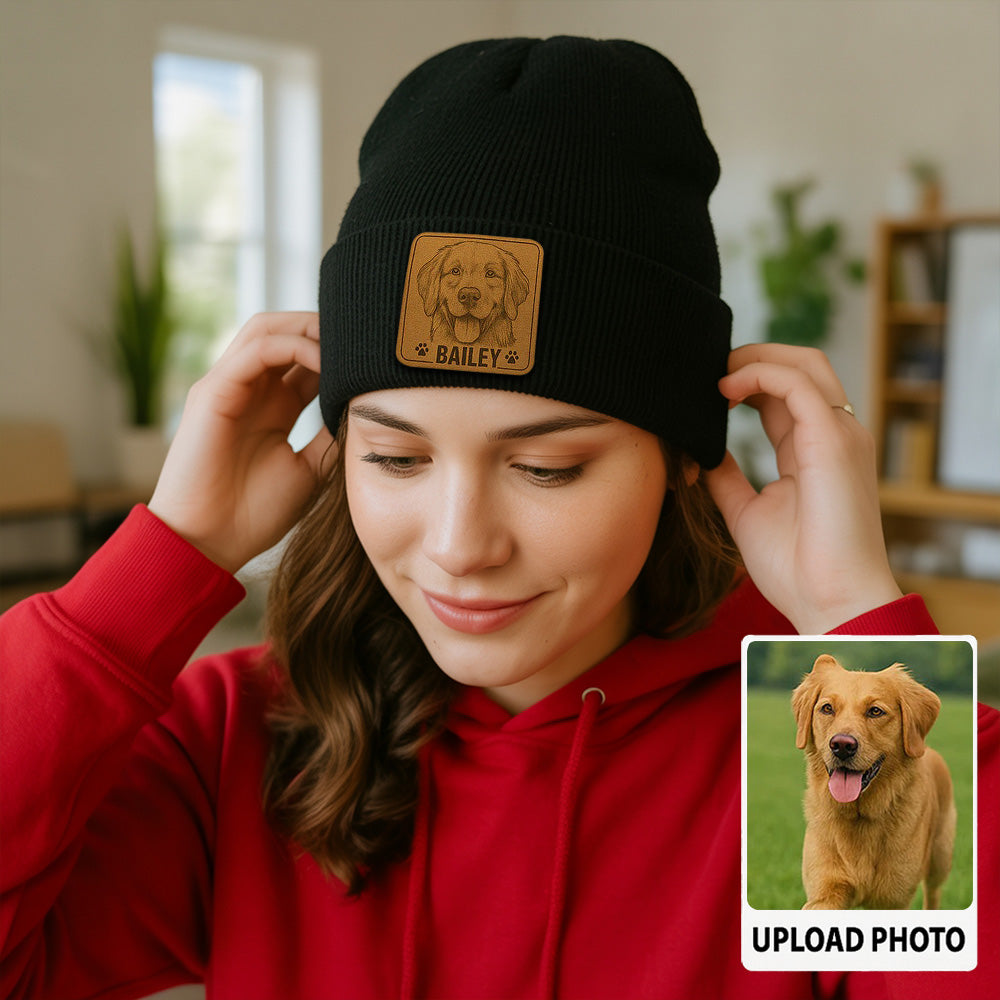 Custom Dog Beanie Hat – Personalized Dog Photo Winter Hat, Gift for Dog Moms and Animal Lovers TH99B10