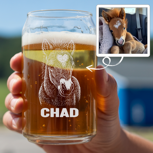 Custom Photo Horse Beer Can Glass | Personalized Gift for Pet Owners | Gift For Pet Lover TNNGL02