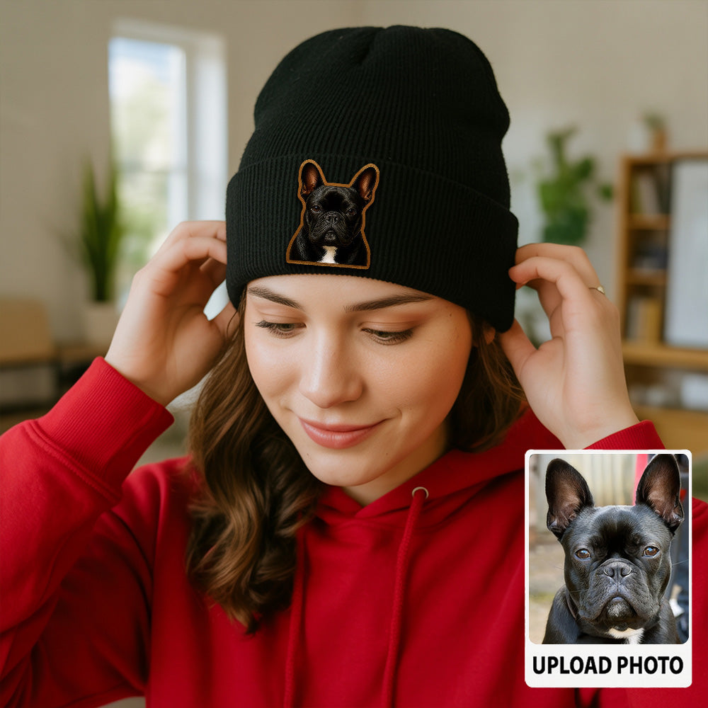 Custom Dog  Beanie Hat – Personalized Pet Winter Knit Hat, Cute Animal Lover Gift Idea TH99B19