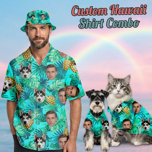 Personalized Pet Hawaiian Shirt, Custom Dog Vacation Shirt, Tropical Family Matching Outfit THUC99