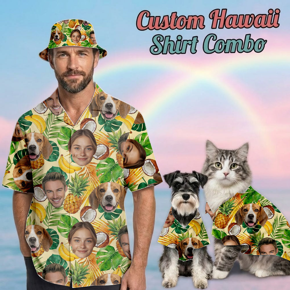 Custom Dog & Cat Tropical Shirt, Personalized Hawaiian Shirt, Summer Family Gift THUC99