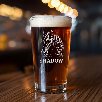 Custom Photo Horse Beer Pint Glass – Unique Keepsake for Horse Moms & Dads THUC99H04