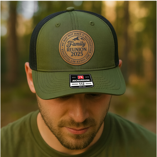 Family Trucker Hat – “Family Reunion 2025” Matching Hats with Quote for Adults & Kids VHA163