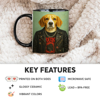 Custom Photo Rock n Roll Dog Mug _ Gift For Dog Lovers