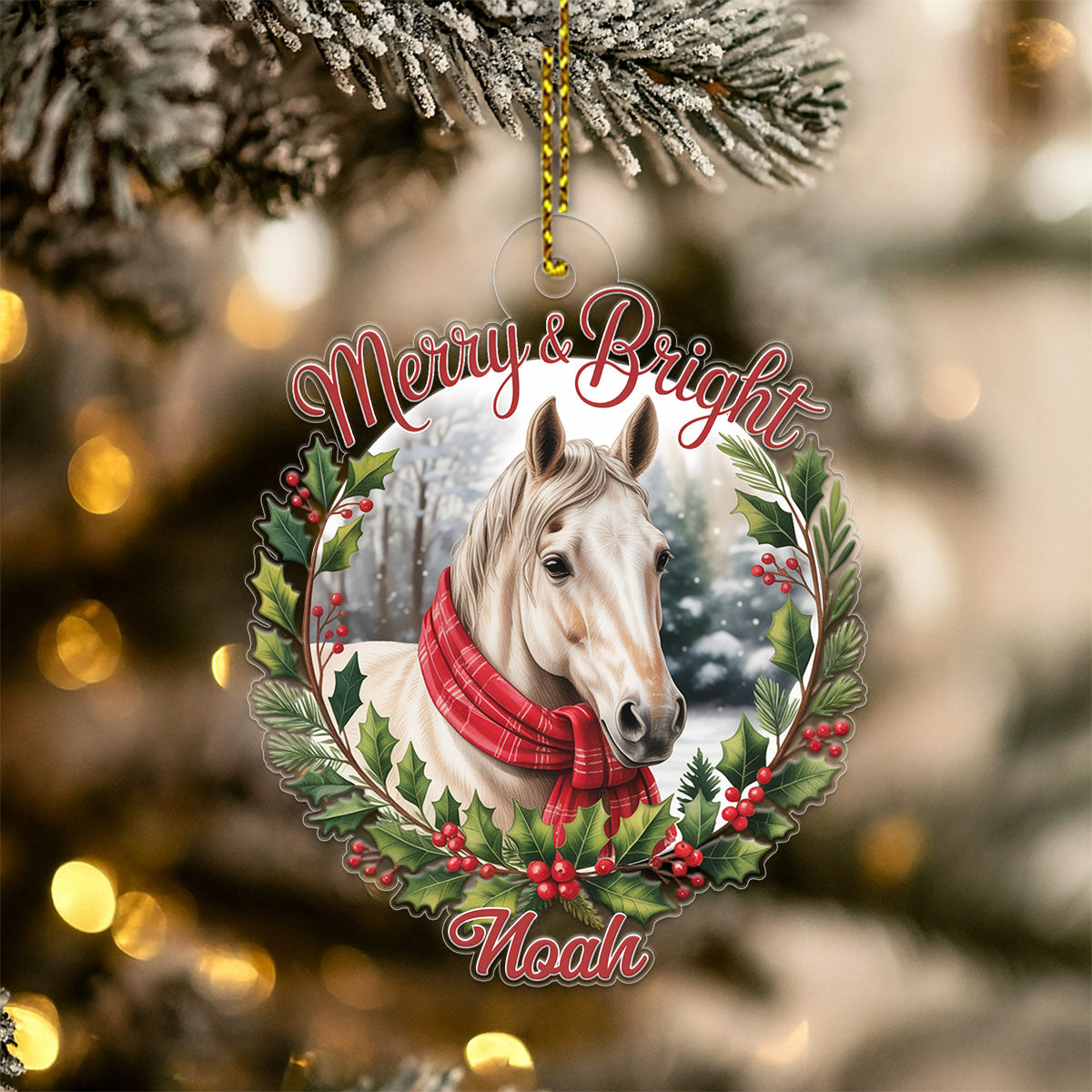 Custom Name Horse Merry And Bright