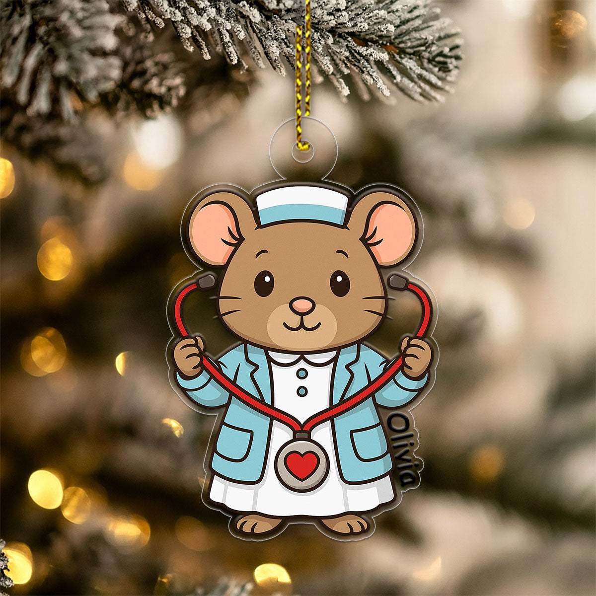 Custom Name Nurse Mouse