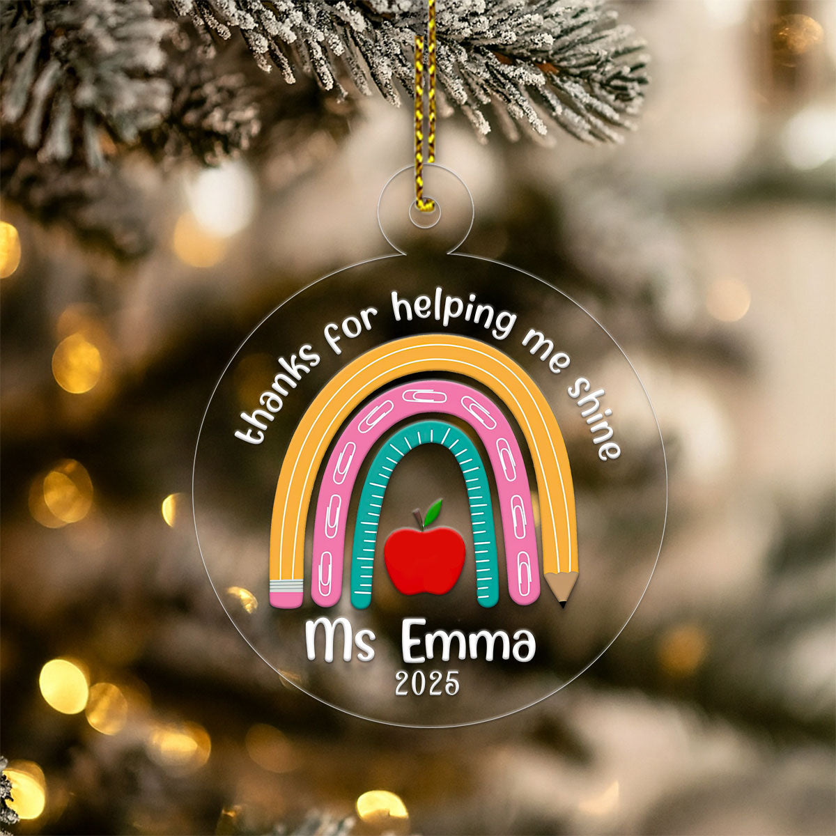 Custom Rainbow Teacher Christmas