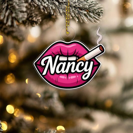 Personalized Bad Girl Ornament, Custom Naughty Christmas Ornament, Funny Adult Humor Ornament, Gag Gift for Her, Unique Holiday Decoration