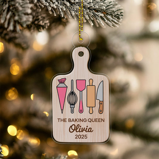 Personalized Baking Acrylic Ornament, Christmas Baking Acrylic Ornament, Gift for Baker, Chef Ornament, Baking Lover Ornament