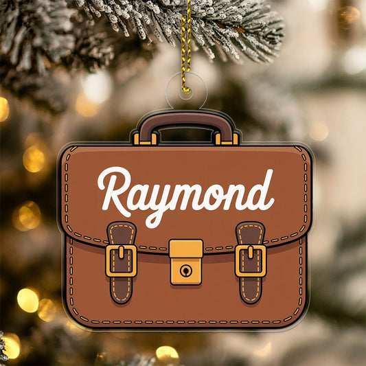 Personalized Briefcase Ornament, Custom Office Worker Christmas Ornament, Professional Gift for Worker, Holiday Keepsake, Office Decoration