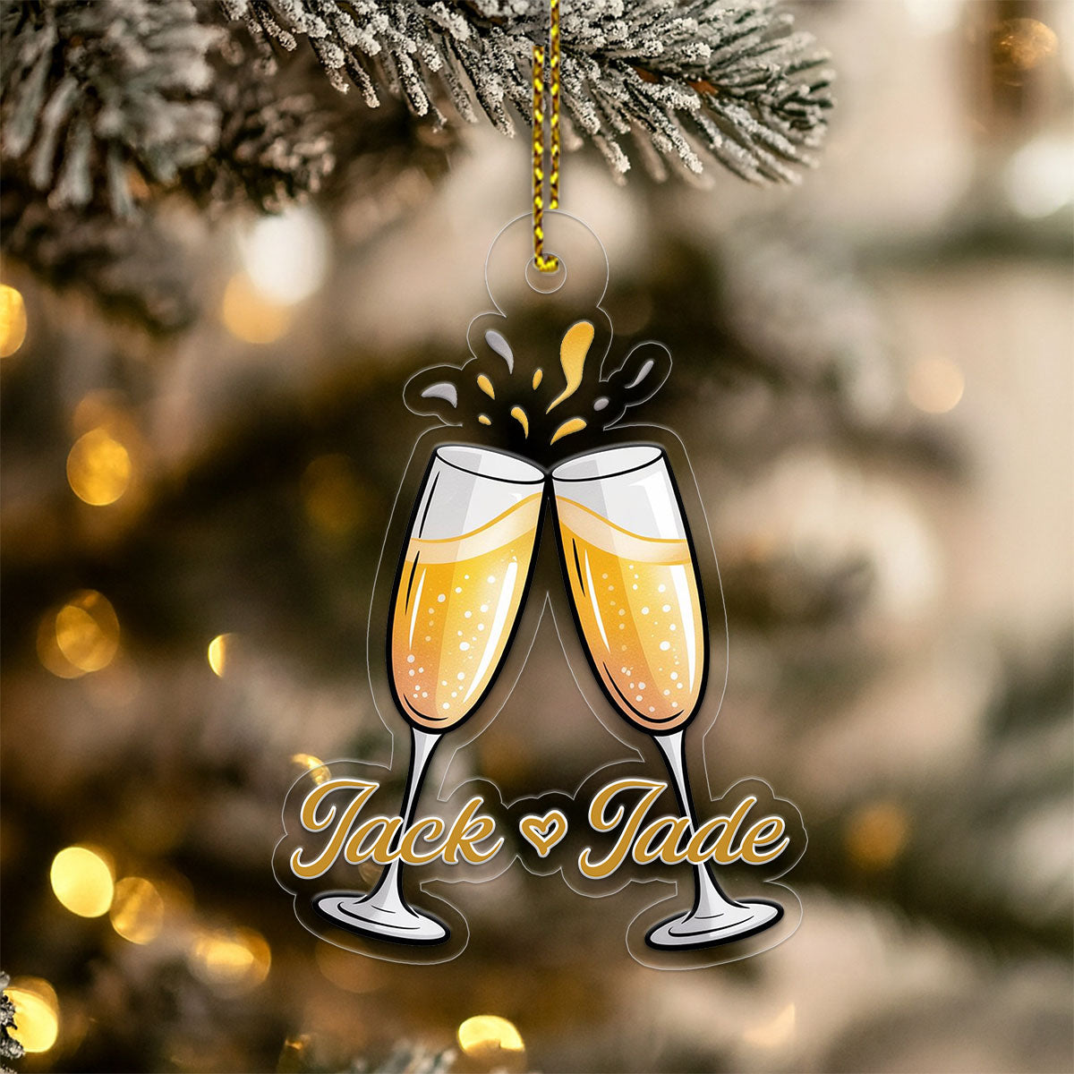 Personalized Cheers Champagne Acrylices Ornament