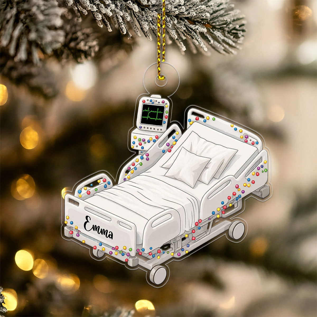 Personalized Name Hospital Bed Gift For Doctor, Nurse