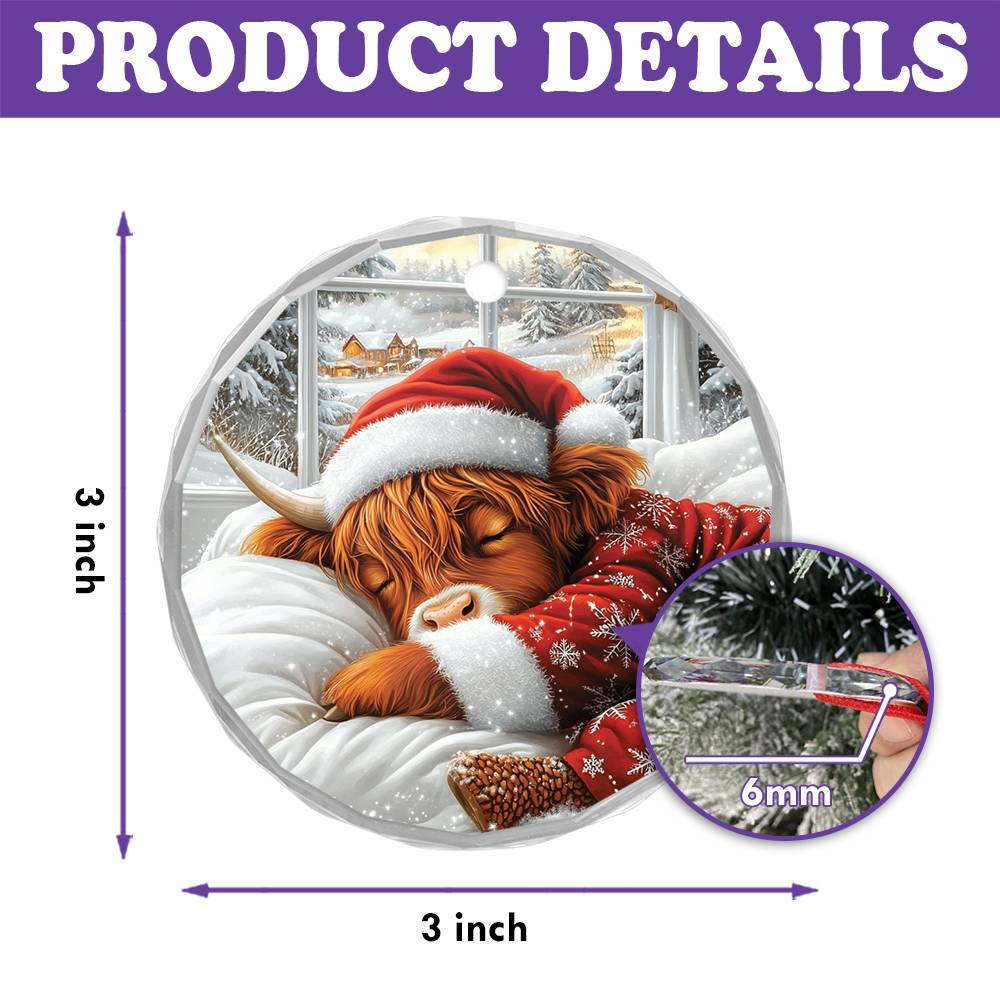 Highland Cow Sleeping In Bed Design 2